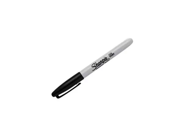 Een Viltstift Sharpie rond fijn zwart blister à 2 stuks koop je bij Van Leeuwen Boeken- en kantoorartikelen