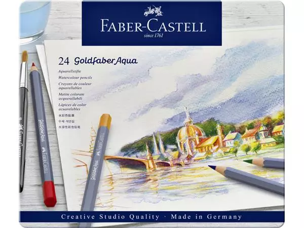 Een Kleurpotloden Faber-Castell Goldfaber aquarel assorti blik à 24 stuks koop je bij KantoorProfi België BV