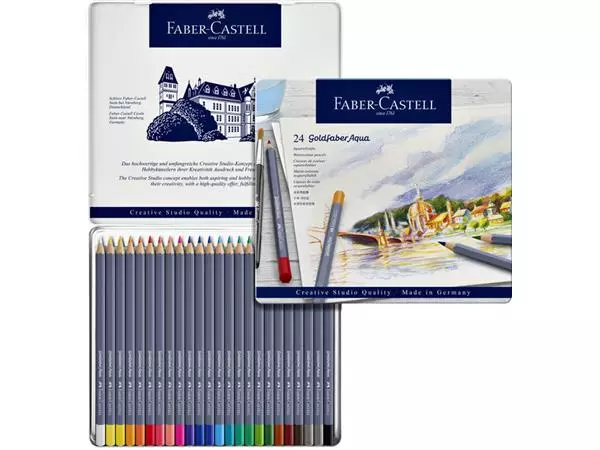 Een KLEURPOTLOOD FABER-CASTELL GF AQUAREL 24ST ASSORTI koop je bij Kantoorvakhandel van der Heijde