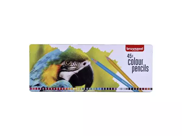 Een Kleurpotloden Bruynzeel papegaai blik à 45 stuks assorti koop je bij Van Hoye Kantoor BV