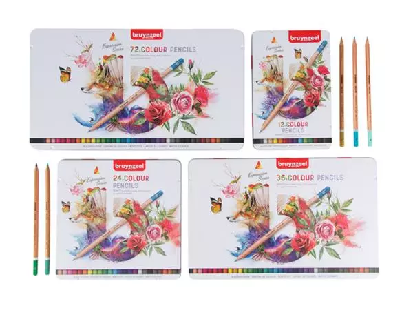 Een Kleurpotloden Bruynzeel Expression colour blik à 72 stuks assorti koop je bij EconOffice