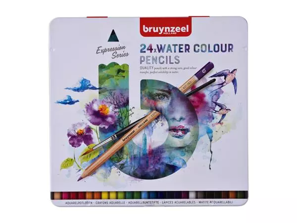 Kleurpotloden Bruynzeel aquarel Expression blik à 24 stuks assorti