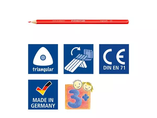 Een Kleurpotloden Staedtler Ergosoft driekantig 12stuks assorti koop je bij NiceSupplies.nl