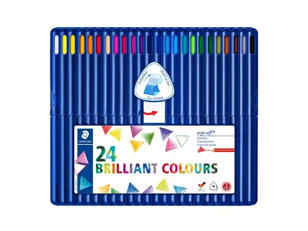 Een Kleurpotloden Staedtler Ergosoft driekantig 24stuks assorti koop je bij Unimark Office B.V.