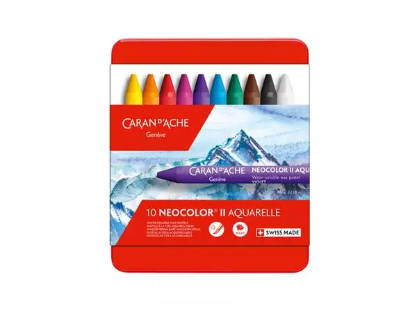 Een Waskrijt Caran d'Ache neocolor-II 10stuks assorti koop je bij Kantoorvakhandel van der Heijde