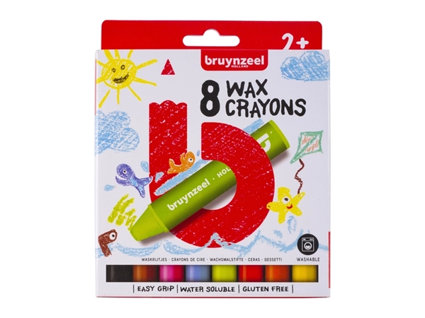 Een Waskrijt Bruynzeel Kids set à 8 kleuren koop je bij Unimark Office B.V.