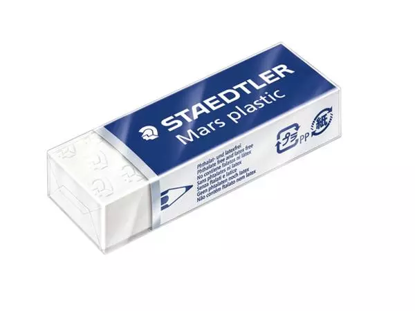 Een Gum Staedtler Mars 52650 65x23x10mm potlood wit koop je bij EconOffice