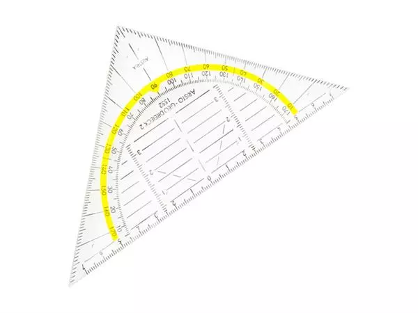 Een Geodriehoek Aristo 1552 160mm transparant met gele rand koop je bij Kantoorvakhandel van der Heijde