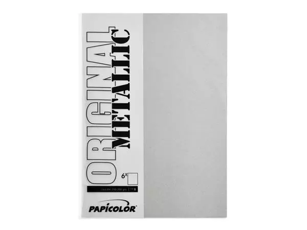 Een Kopieerpapier Papicolor A4 120gr 6 vel metallic zilver koop je bij NiceSupplies.nl