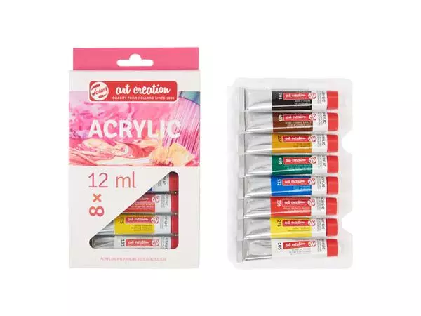 Een Acrylverf Talens Art Creation met stappenplan 12ml set à 8 kleuren koop je bij Unimark Office B.V.