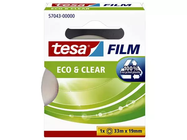 Een Plakband tesafilm® Eco & Clear 33mx19mm transparant koop je bij Kantoorvakhandel van der Heijde