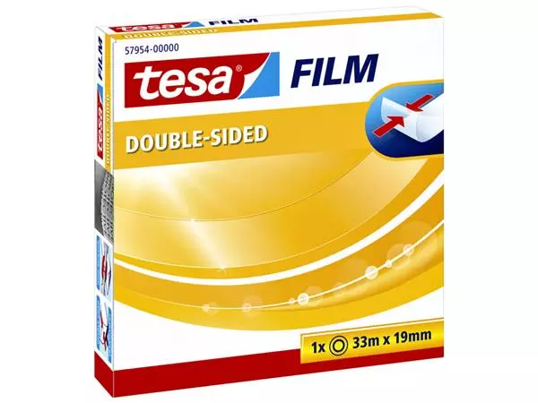 Een Dubbelzijdig plakband tesafilm® 33mx19mm transparant koop je bij EconOffice