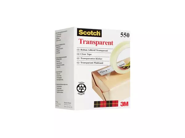 Een Plakband Scotch 550 19mmx66m transparant koop je bij Kantoorvakhandel van der Heijde