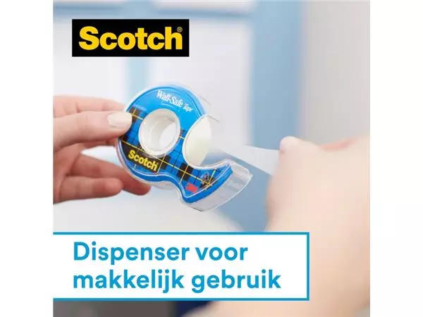 Een Plakband Scotch 19mmx16.5m Wall Safe + handdispenser koop je bij Alles voor uw kantoor