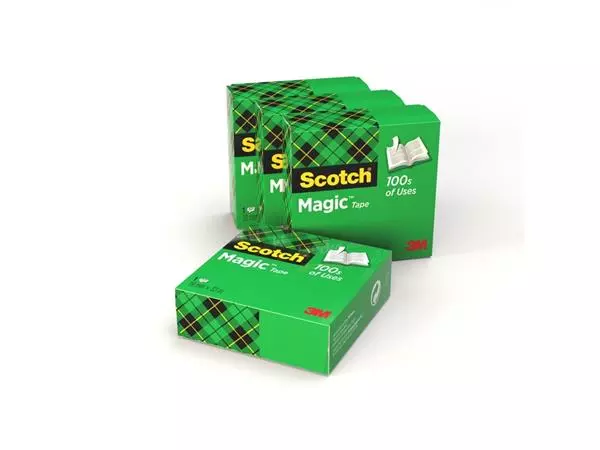 Een Plakband Scotch Magic 810 19mmx33m onzichtbaar transparant 4 rollen koop je bij QuickOffice BV