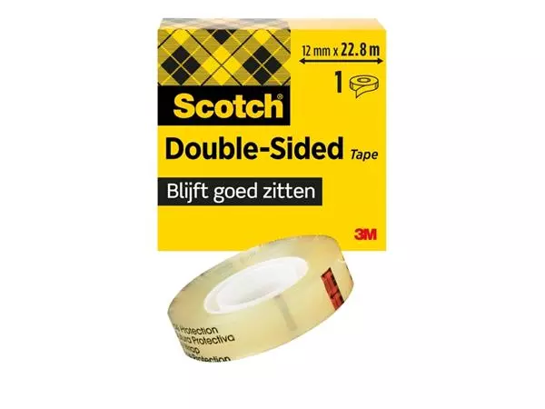 Een Plakband Scotch 665 12mmx22.8m dubbelzijdig koop je bij KantoorProfi België BV