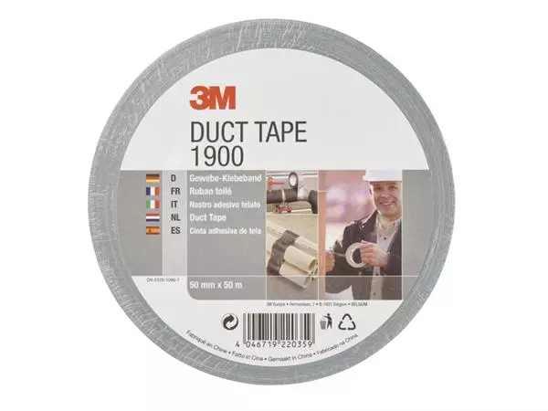 Een Duct tape 3M 1900 50mmx50m zilver koop je bij MV Kantoortechniek B.V.