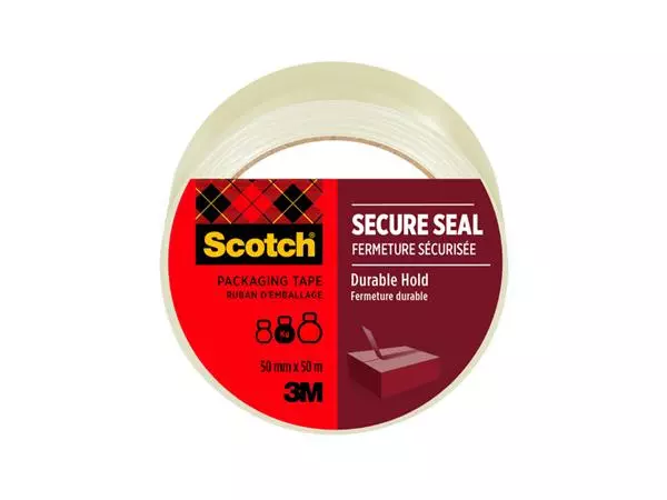 Een Verpakkingstape Scotch Secure Seal 50mmx50m transparant koop je bij KantoorProfi België BV