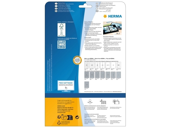 Een Etiket HERMA 4915 199.6X143.5mm glossy wit 50 etiketten koop je bij Ziffo Kantoorcentrum BV