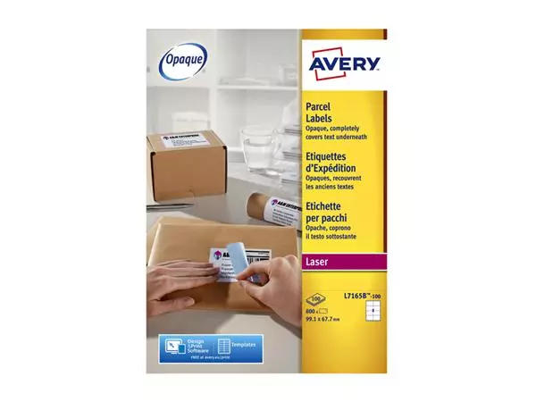Etiket Avery L7165B-100 99.1x67.7mm blockout 800stuks