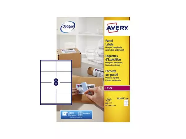 Een Etiket Avery L7165B-100 99.1x67.7mm blockout 800stuks koop je bij NiceSupplies.nl