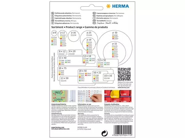 Een Etiket HERMA 2411 20x50mm geel 480 stuks koop je bij Unimark Office B.V.