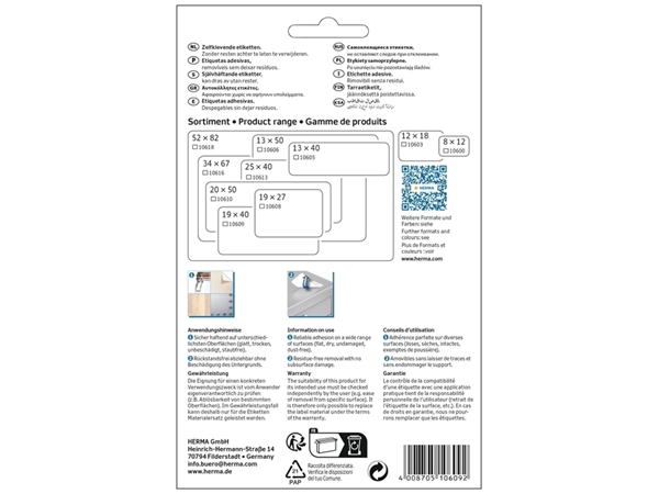 Een Etiket HERMA 10609 19x40mm verwijderbaar 480 etiketten koop je bij NiceSupplies.nl