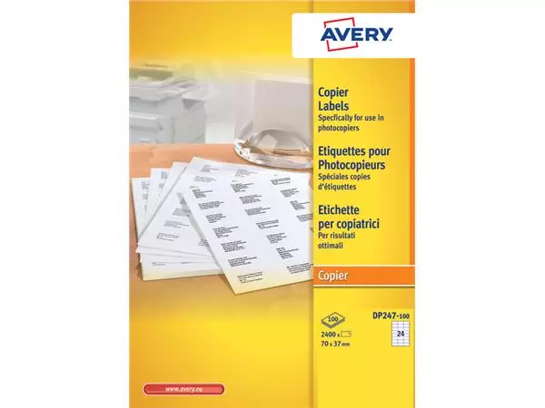 Een Etiket Avery DP247-100 70x37mm wit 2400stuks koop je bij EconOffice