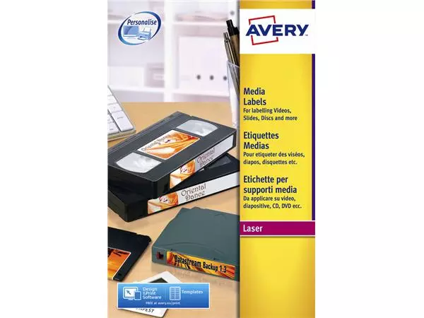 Etiket Avery L7666-25 70x52mm voor 3.5 inch disk 250stuks