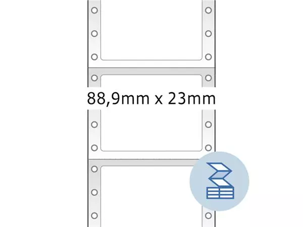 Een Etiket HERMA 8210 88.9x23Mm 1-baans wit 6000stuks koop je bij NiceSupplies.nl