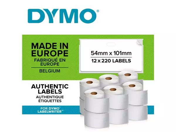 Een Etiket Dymo LabelWriter multifunctioneel 32x57mm 12 rollen á 1000 stuks wit koop je bij Buro De Peuter