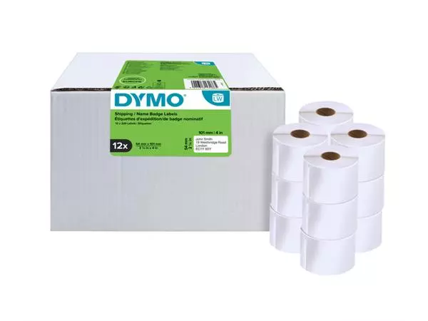 Een Etiket Dymo LabelWriter naamkaart 54x101mm 12 rollen á 220 stuks wit koop je bij EconOffice