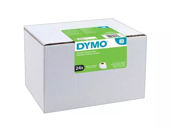 Een Etiket Dymo LabelWriter adressering 28x89mm 24 rollen á 130 stuks wit koop je bij Buro De Peuter