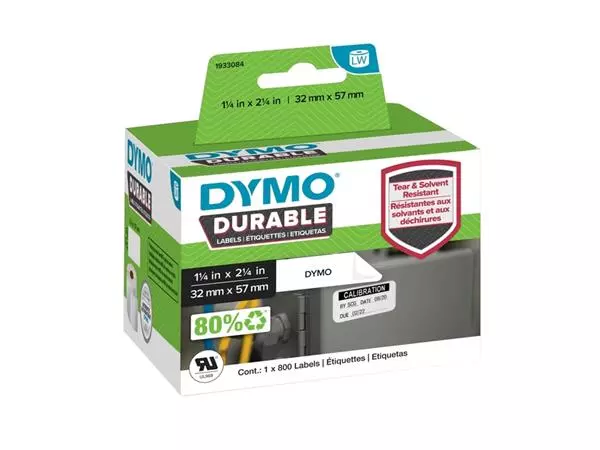 Een Etiket Dymo LabelWriter industrieel 32x57mm 1 rol á 800 stuks wit koop je bij EconOffice