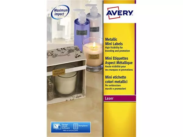 Een Etiket Avery L7680-25 38.1x21.2mm goud 1625stuks koop je bij NiceSupplies.nl