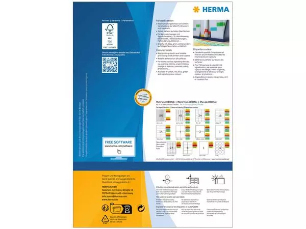 Een Etiket HERMA 4401 210x297mm A4 geel 100stuks koop je bij Unimark Office B.V.