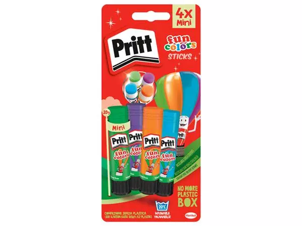 Een Lijmstift Pritt Stick 10gr FUN Colors 1 blister à 4 stuks koop je bij Holzem Kantoorefficiency