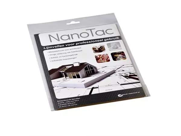 Een Lijmvel NanoTac professional A4 folie set à 10 vel koop je bij Van Leeuwen Boeken- en kantoorartikelen