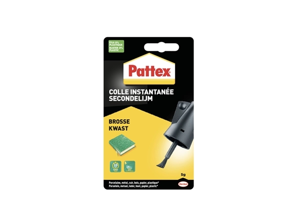 Secondelijm Pattex met kwast flacon 5 gram op blister