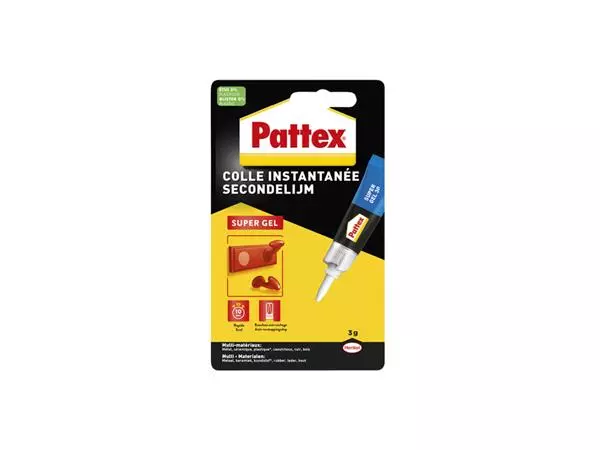 Een Secondelijm Pattex super gel tube 3gram op blister koop je bij Holzem Kantoorefficiency