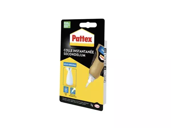 Een Secondelijm Pattex Gold original tube 3gram op blister koop je bij De Kantoorcentrale BV