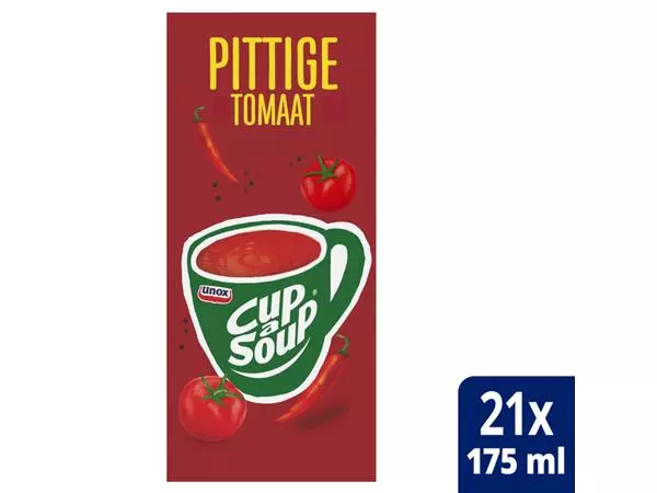 Een Cup-a-Soup Unox pittige tomaat 175ml koop je bij Van Hoye Kantoor BV