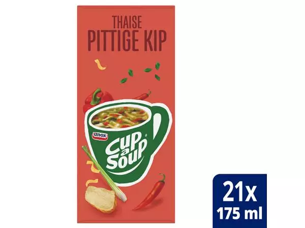 Een Cup-a-Soup Unox Thaise pittige kip 175ml koop je bij Van Hoye Kantoor BV