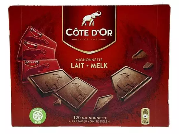 Een Chocolade Cote d'Or mignonnette melk 120x10 gram koop je bij MV Kantoortechniek B.V.