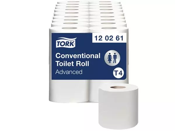 Een Toiletpapier Tork T4 advanced 2-laags 488 vel wit 120261 koop je bij Van Hoye Kantoor BV