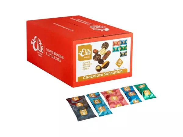 Een Koekjes Elite Special Chocolate Sensation mix 120 stuks koop je bij MV Kantoortechniek B.V.