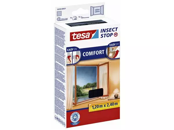 Een Insectenhor tesa® Insect Stop COMFORT buitendraaiende ramen 1,2x2,4m zwart koop je bij Buro De Peuter