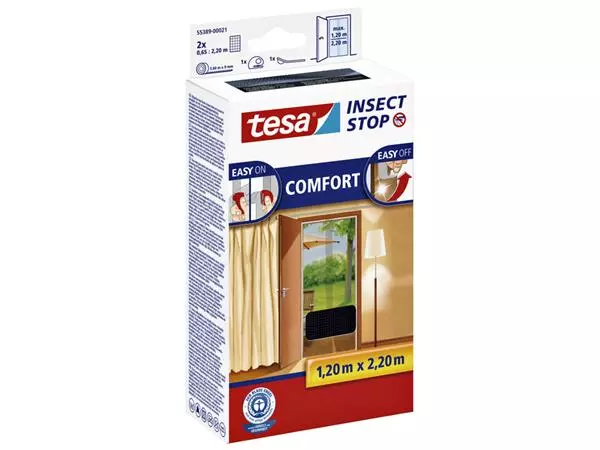 Een Insectenhor tesa® Insect Stop COMFORT deur 2x 0,65x2,50m zwart koop je bij Buro De Peuter