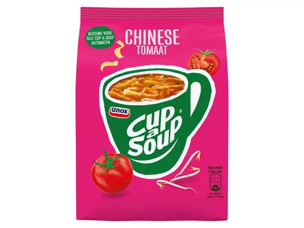 Een Cup-a-Soup Unox machinezak Chinese tomaat 140ml koop je bij Buro De Peuter