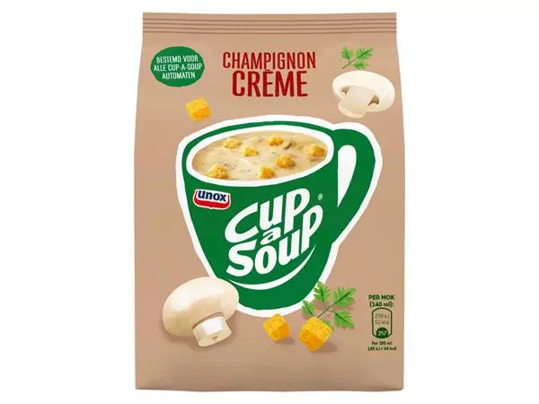 Een Cup-a-Soup Unox machinezak champignon crème 140ml koop je bij Buro De Peuter